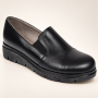 pantofi dama negri din piele naturala cu platforma joasa si elastic lateral NA270NP Ciucaleti